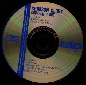 Crimson Glory Crimson Glory Japan PROMO Cd Far East Metal Syndicate – APCY-2004 disc