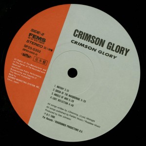 Crimson Glory Crimson Glory Japan Promo LP Label side 2