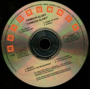 Crimson Glory Crimson Glory Roadrunner Records _– RR 349655  IFPI 0779 disc