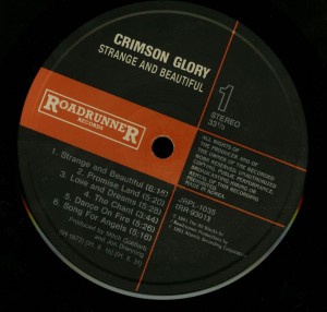 Crimson Glory Strange And Beautiful  Korea LP label side 1