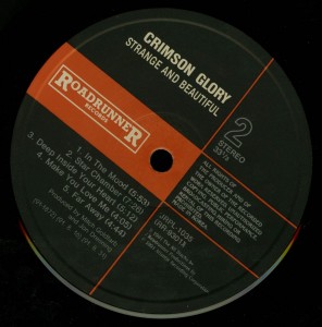 Crimson Glory Strange And Beautiful  Korea LP label side 2