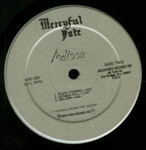Mercyful Fate Melissa Megaforce First Press LP label side 2