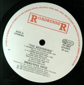 Mercyful Fate The Beginning Holland First Press LP label side 1