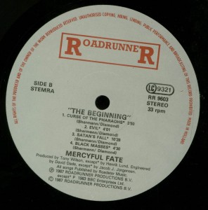 Mercyful Fate The Beginning Holland First Press LP label side 2