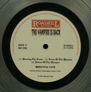 Mercyful Fate The Vampire Is Back Clear Vinyl LP label side c