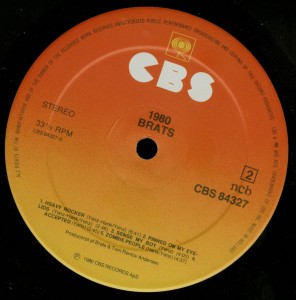 Brats 1980 Brats LP label side b
