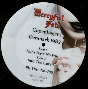 Mercyful Fate Copenhagen Denmark 1982 picture disc back